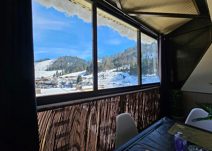 Vue Sur Les Pistes De Et En Bas De La Station